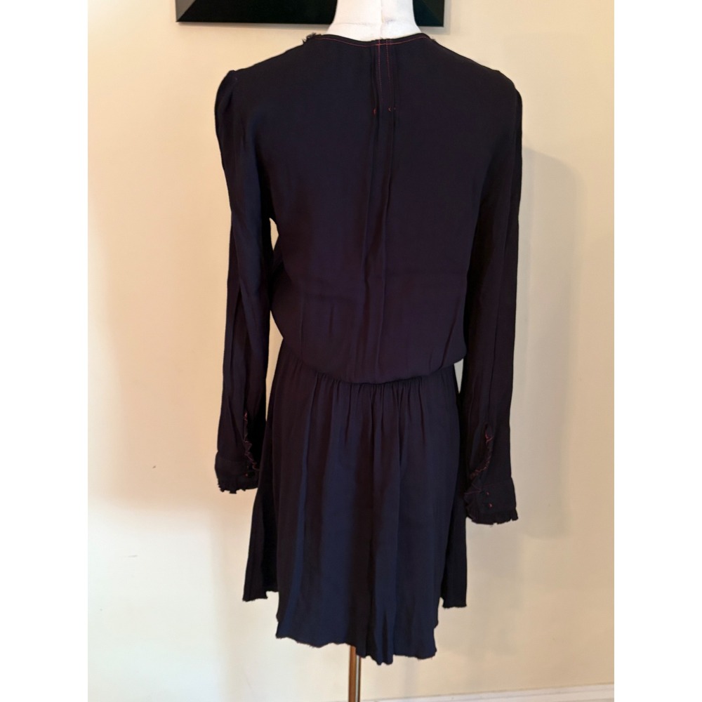Zadig & Voltaire Remus‎ Navy Blue Ruffle Keyhole Mini Dress Small - Picture 8 of 8